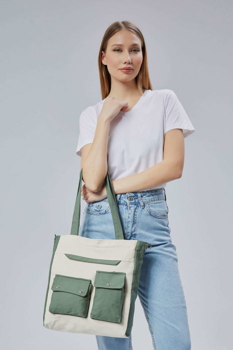 Zoozie Bags Bolsa Tote de Lona Verde